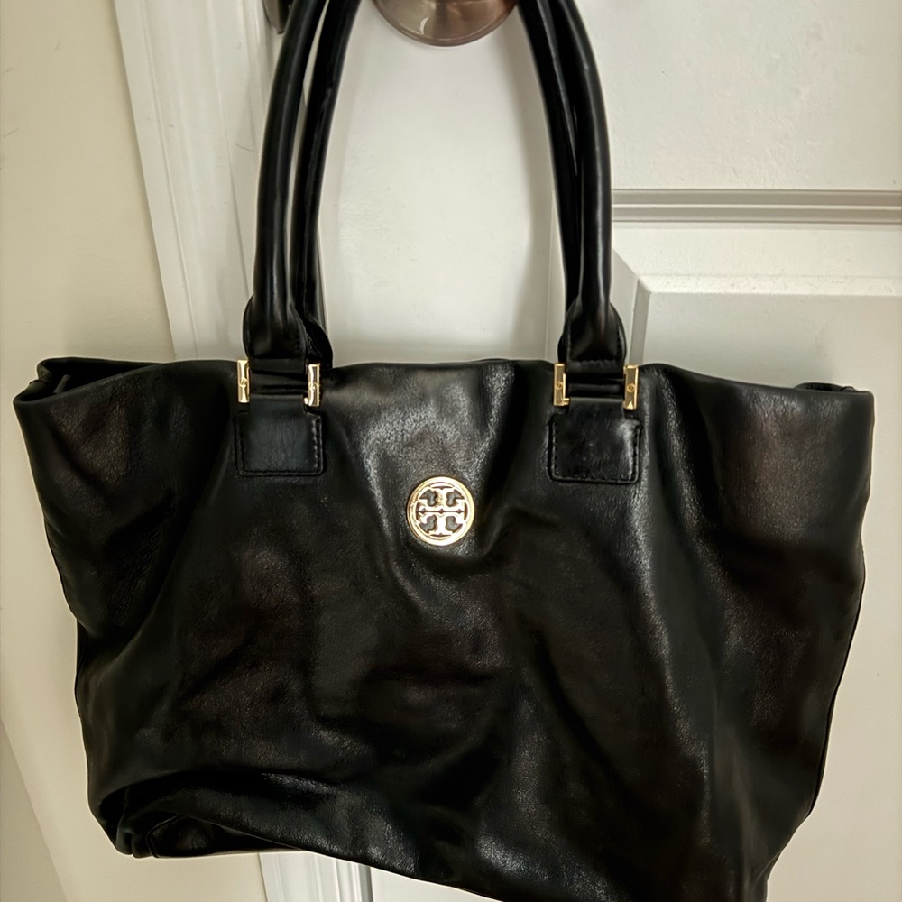 Tory Burch Leather Tote Purse with Long Strap.